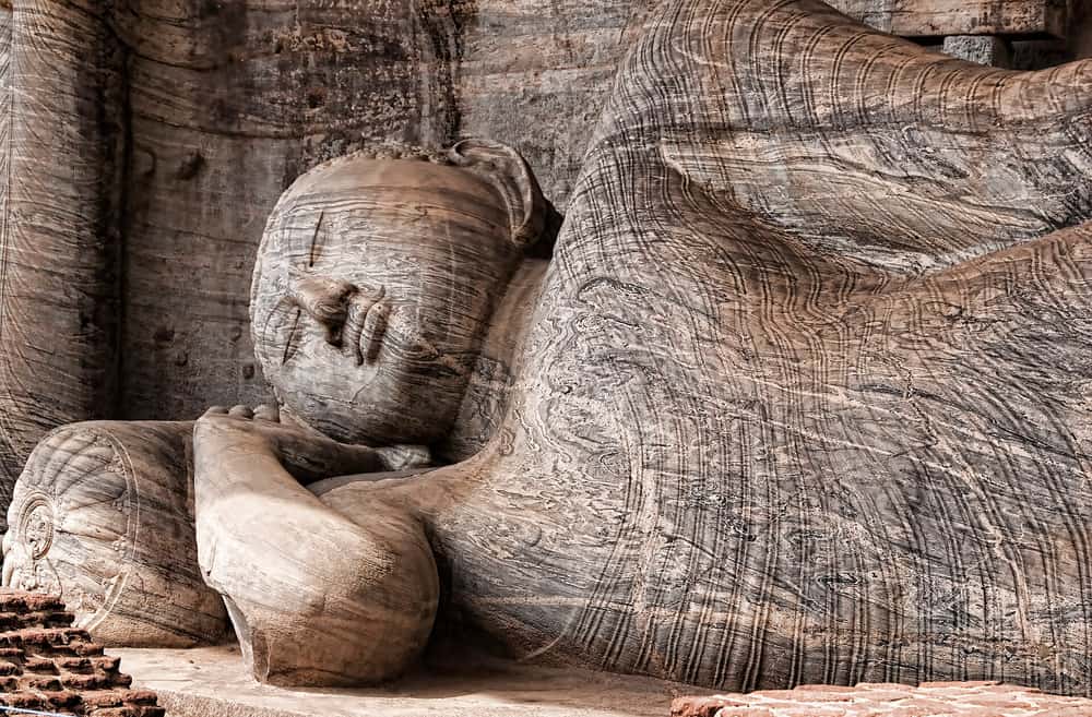 The reclining Buddha carved into the rock at Gal Vihara, Polonnaruwa